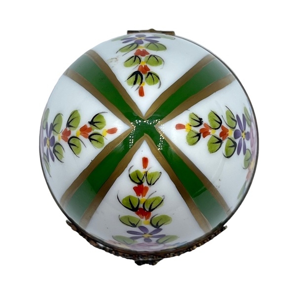 Vintage Limoges France Peint Main Large Easter Egg Flower Trinket Box Ltd Edt - Picture 5 of 10
